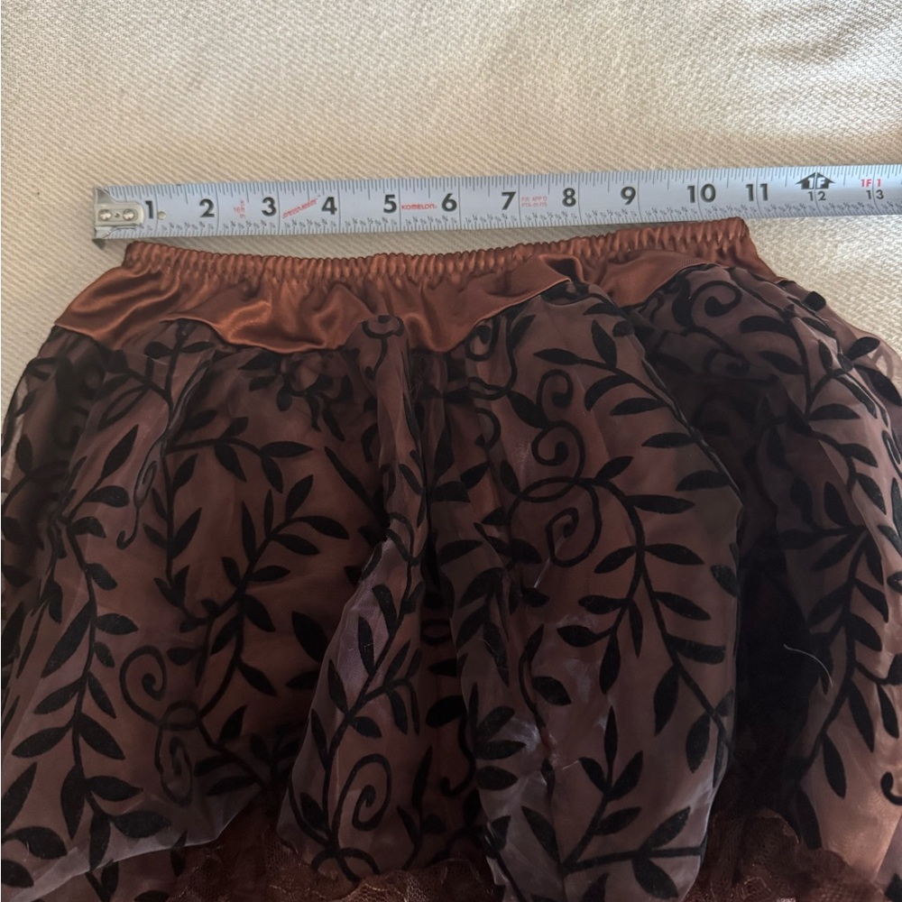 Steampunk Whimsigoth Ruffle Lace Midi Skirt Multi Layered High Low Size SMALL - Picture 7 of 7